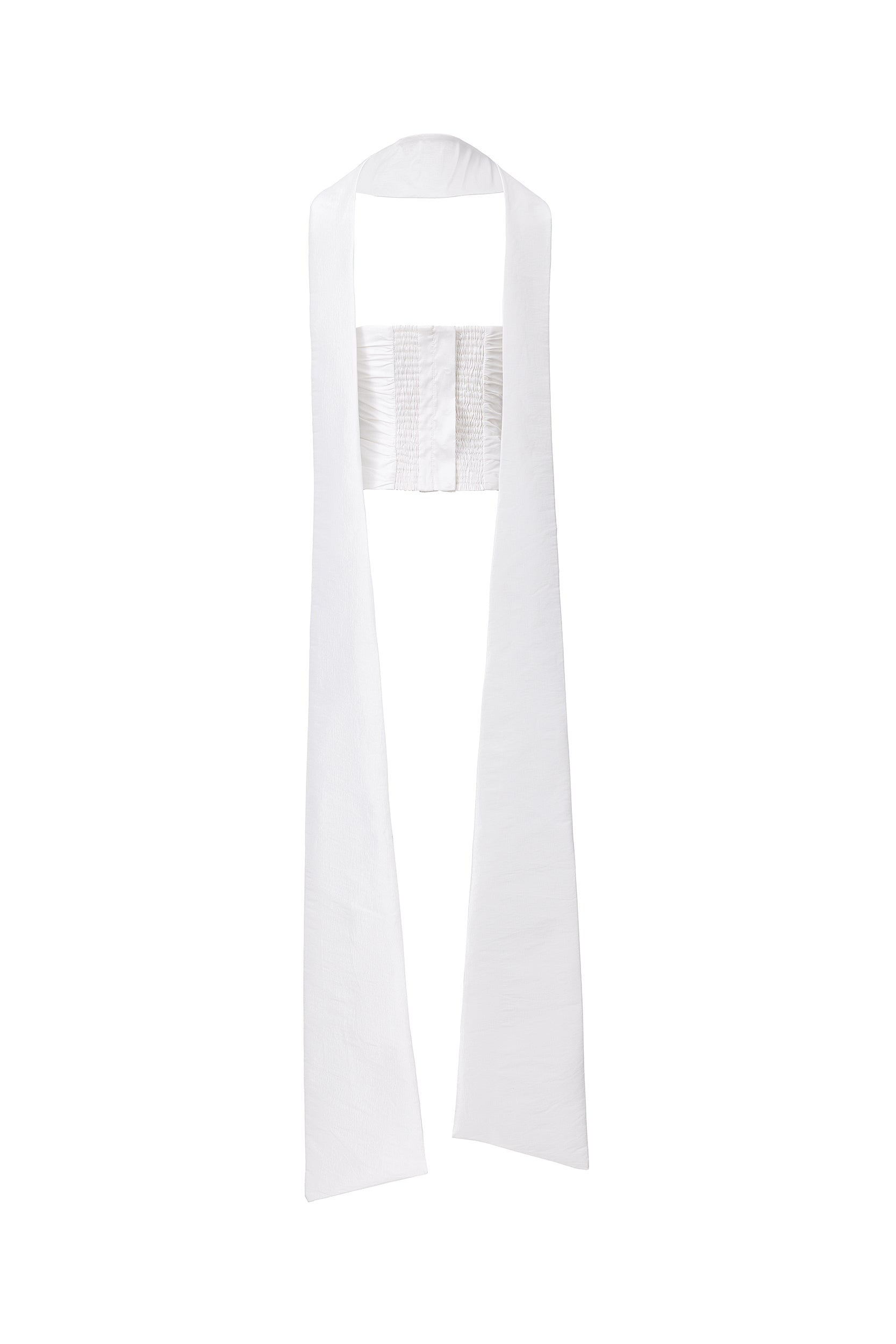 Corset top in white taffeta