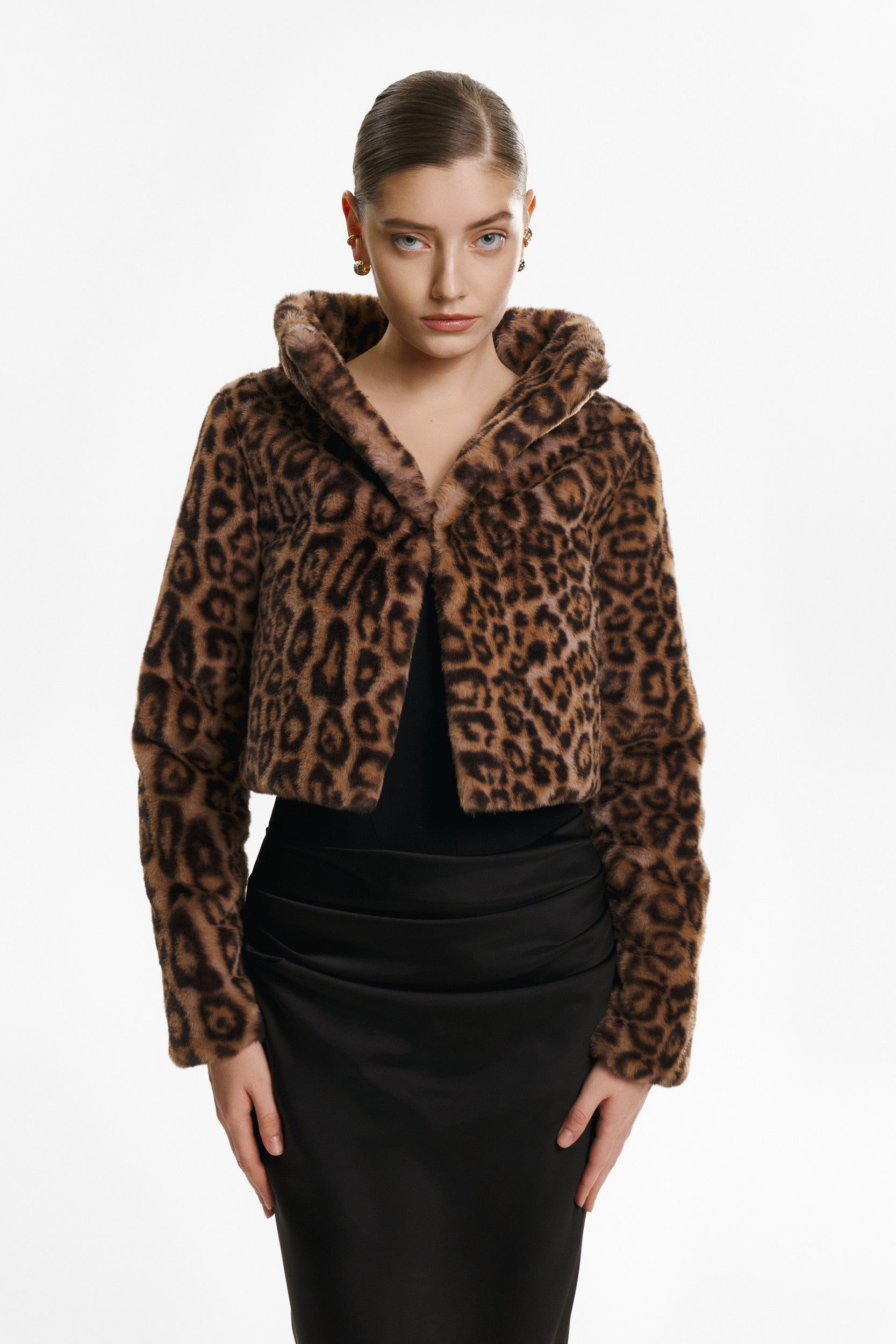 Leopard print short jacket