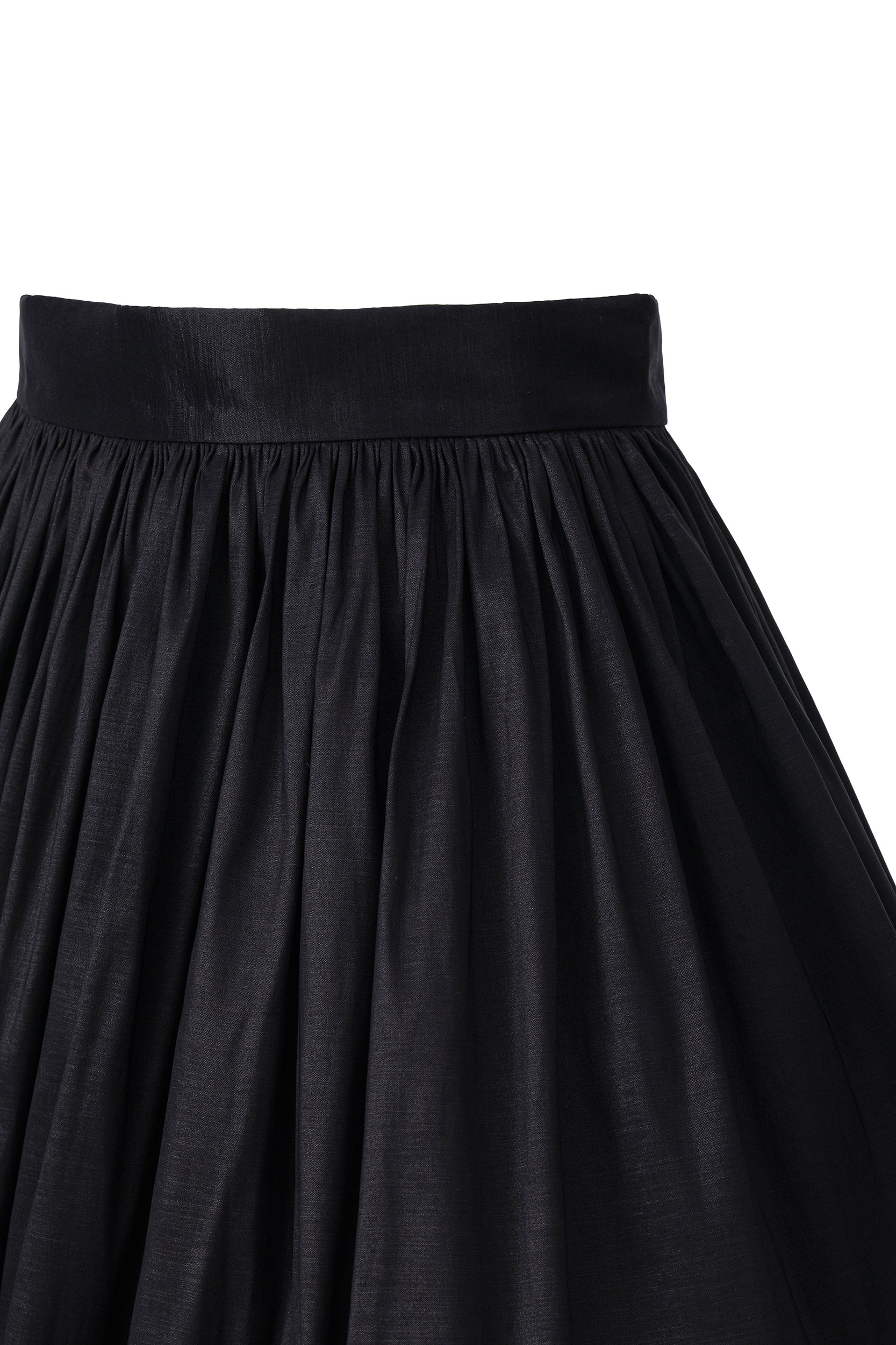 Mini bubble skirt in black taffeta
