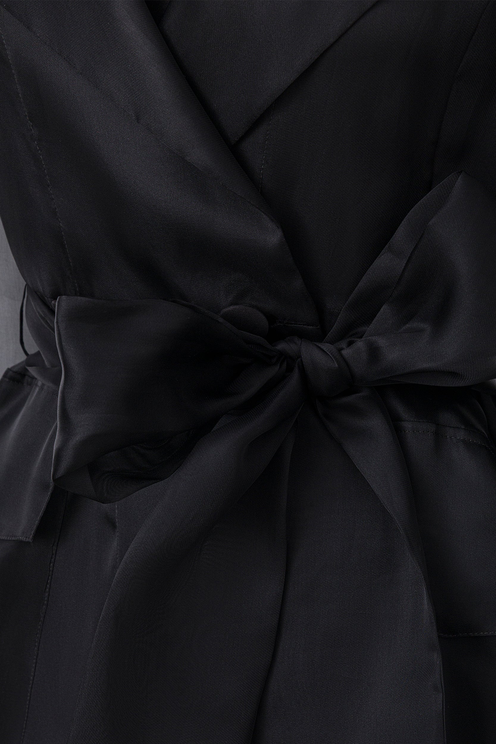 See through black organza trench dress