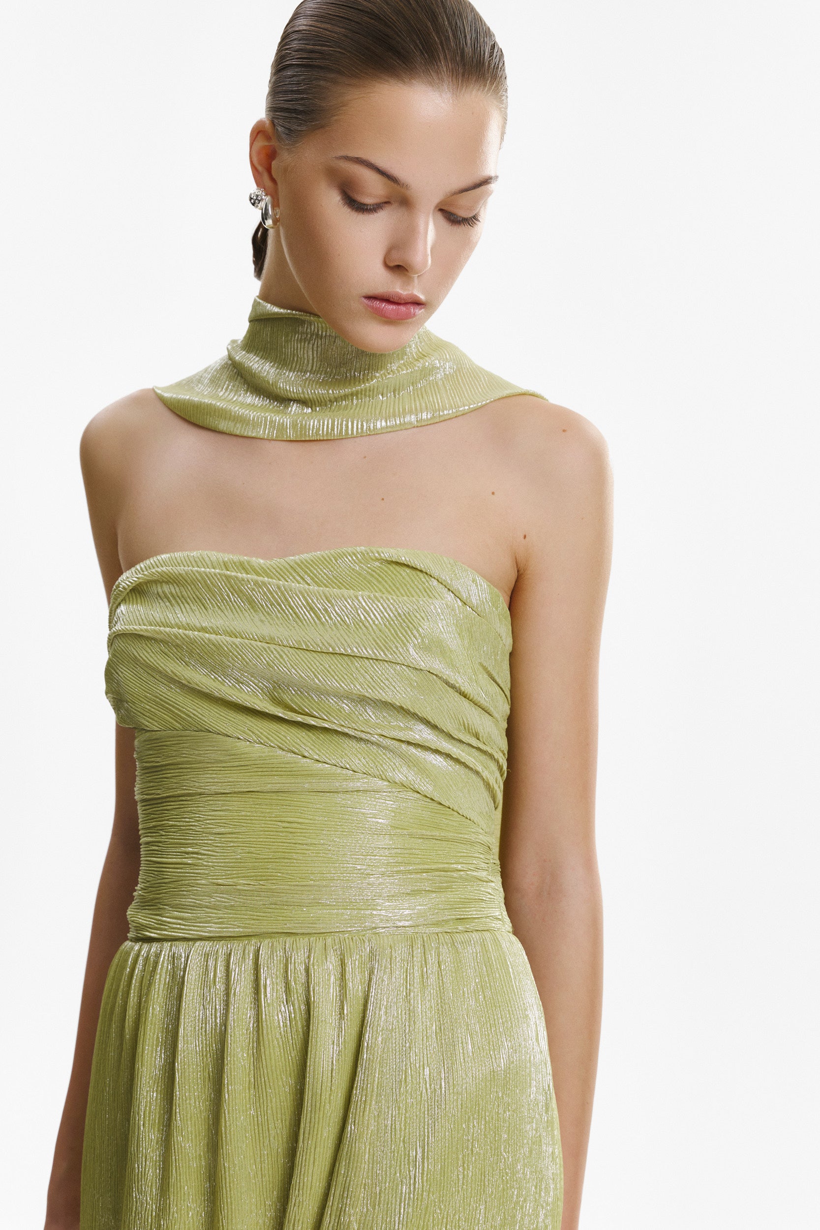 Strapless corset mint dress