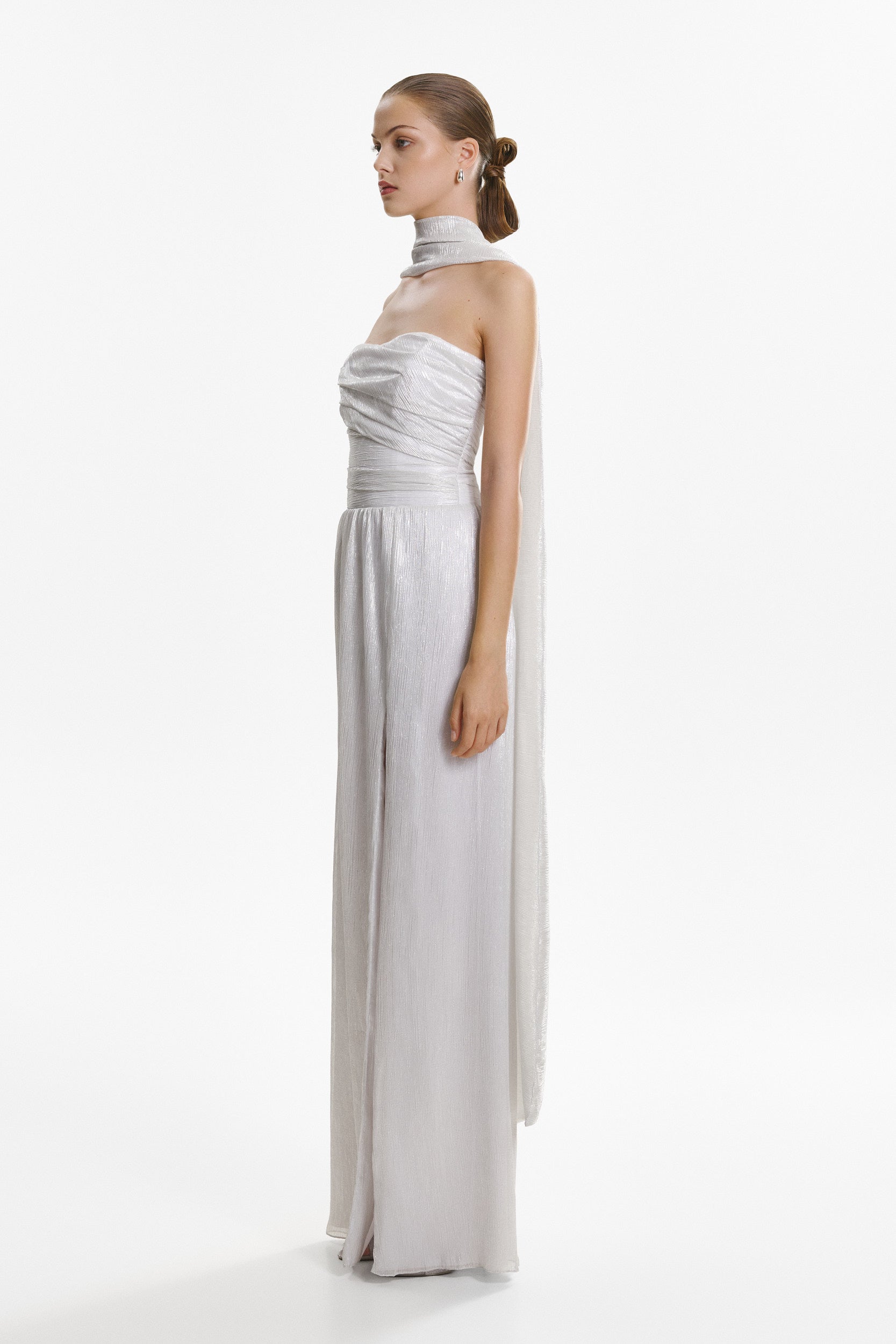 Strapless corset pearl dress