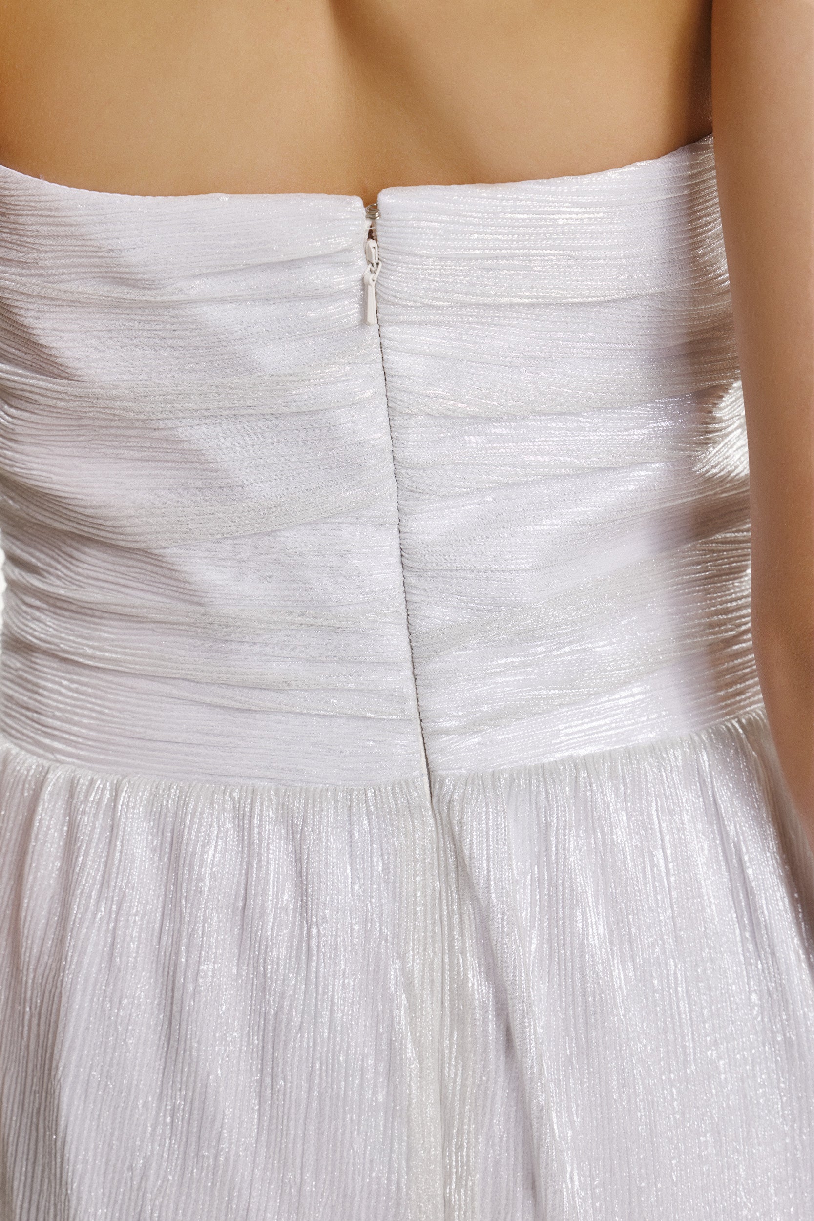 Strapless corset pearl dress