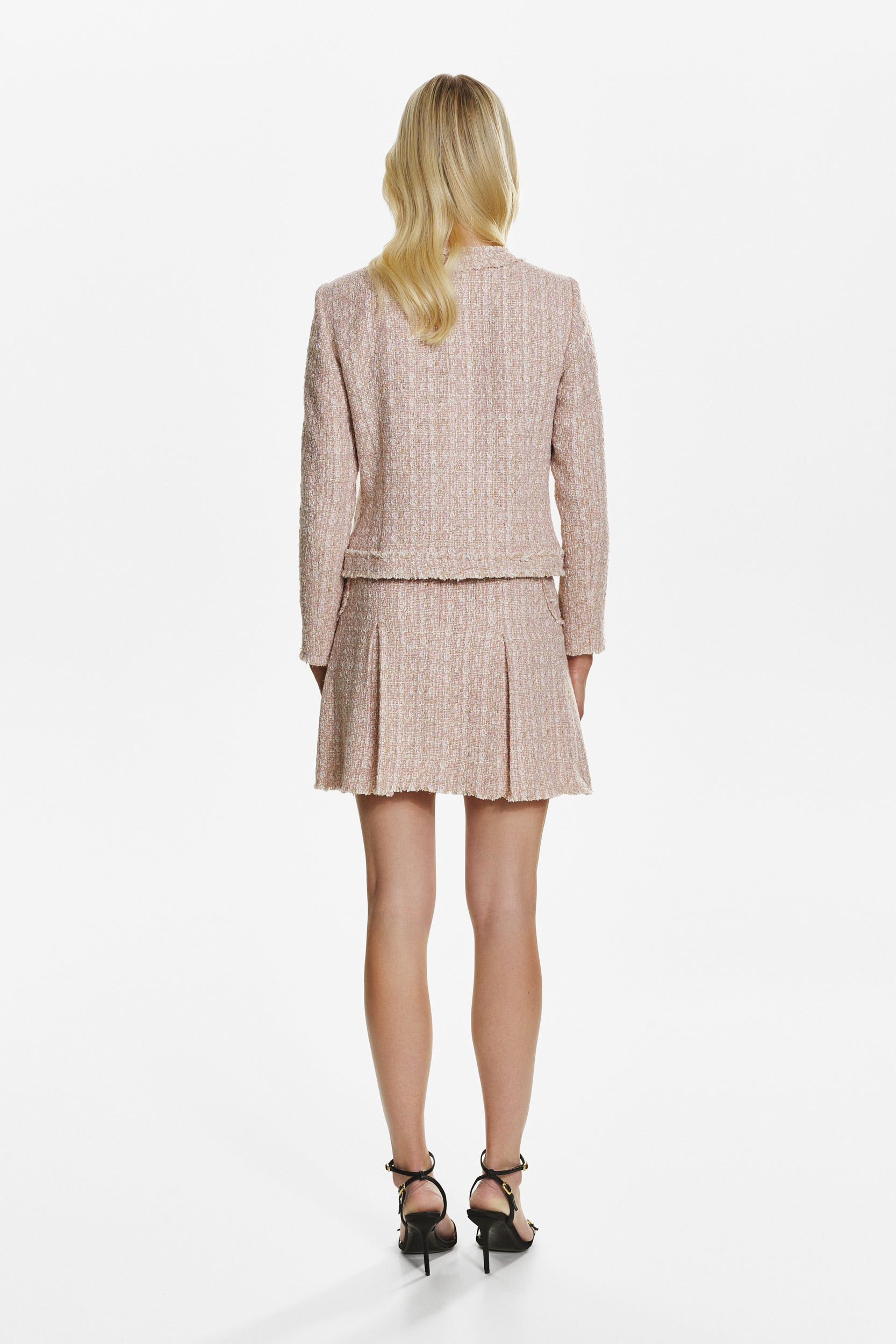 Pink tweed mini skirt