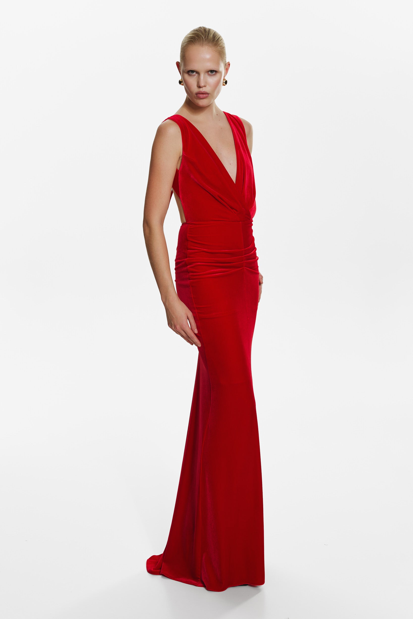 All eyes on you red velvet gown
