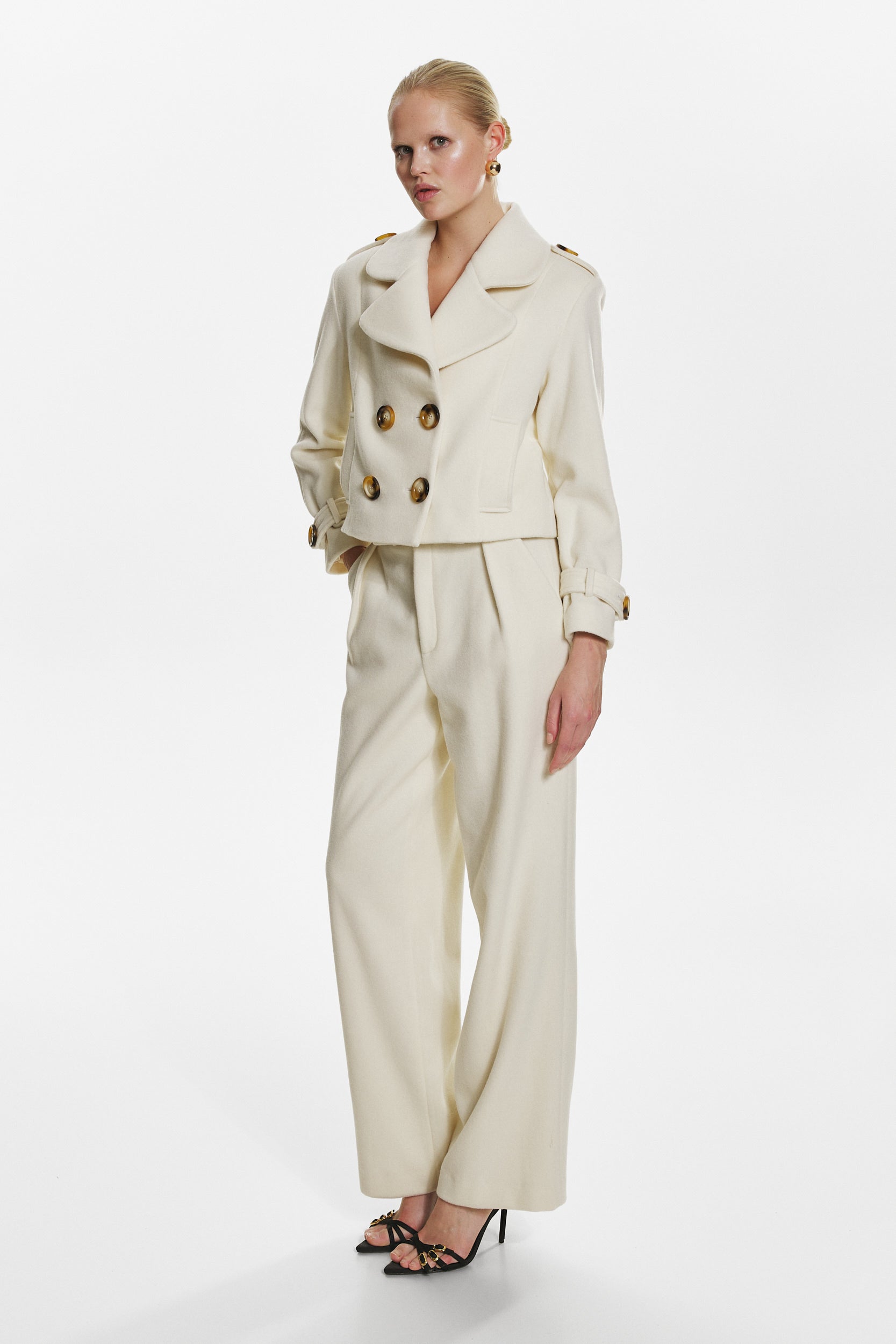 Statement wool jacket ivory