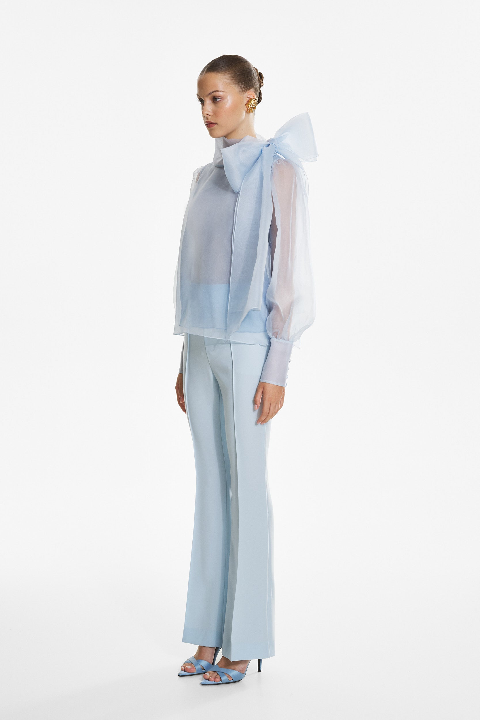 High rise trousers in blue