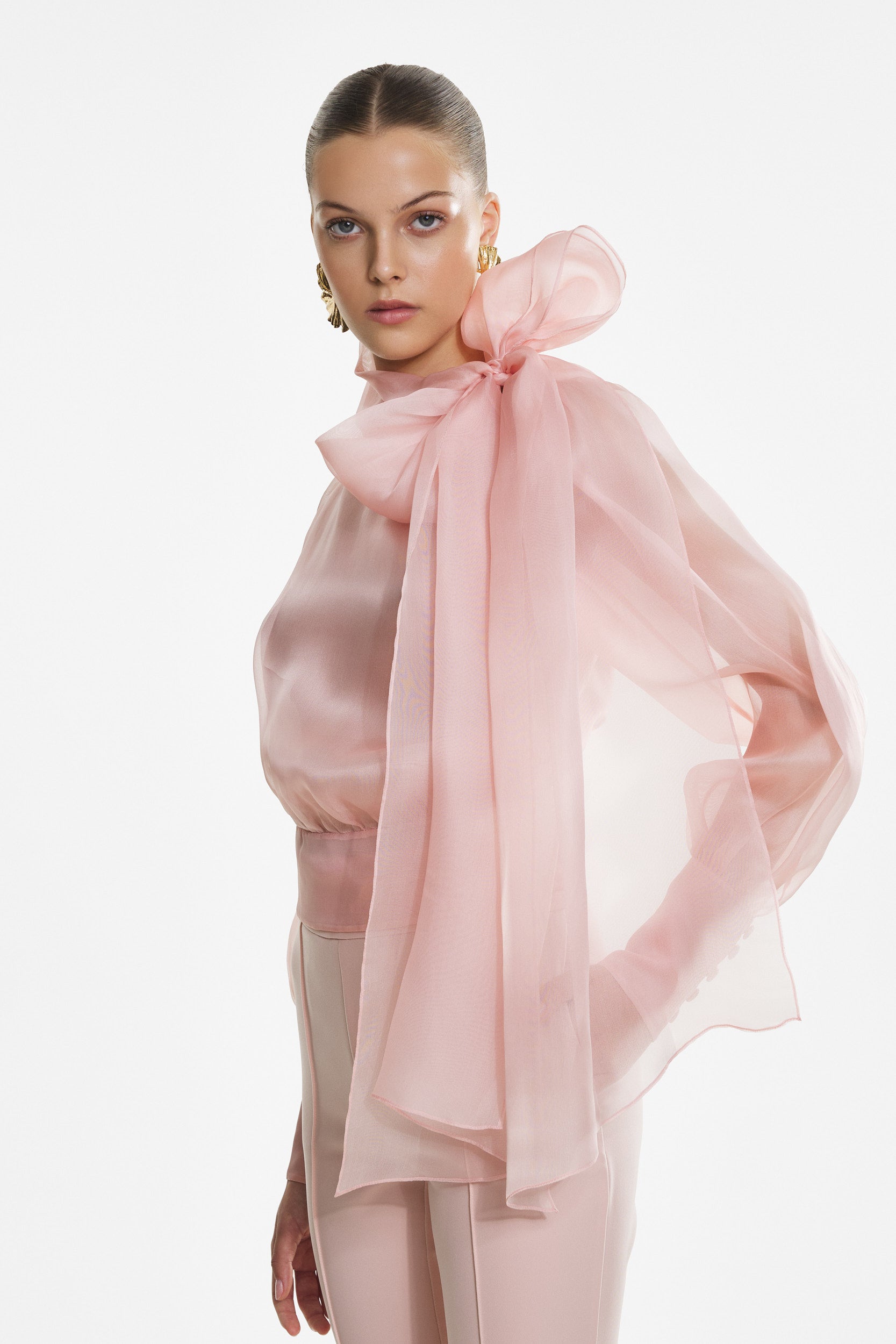 Flawless Pink Bow Blouse