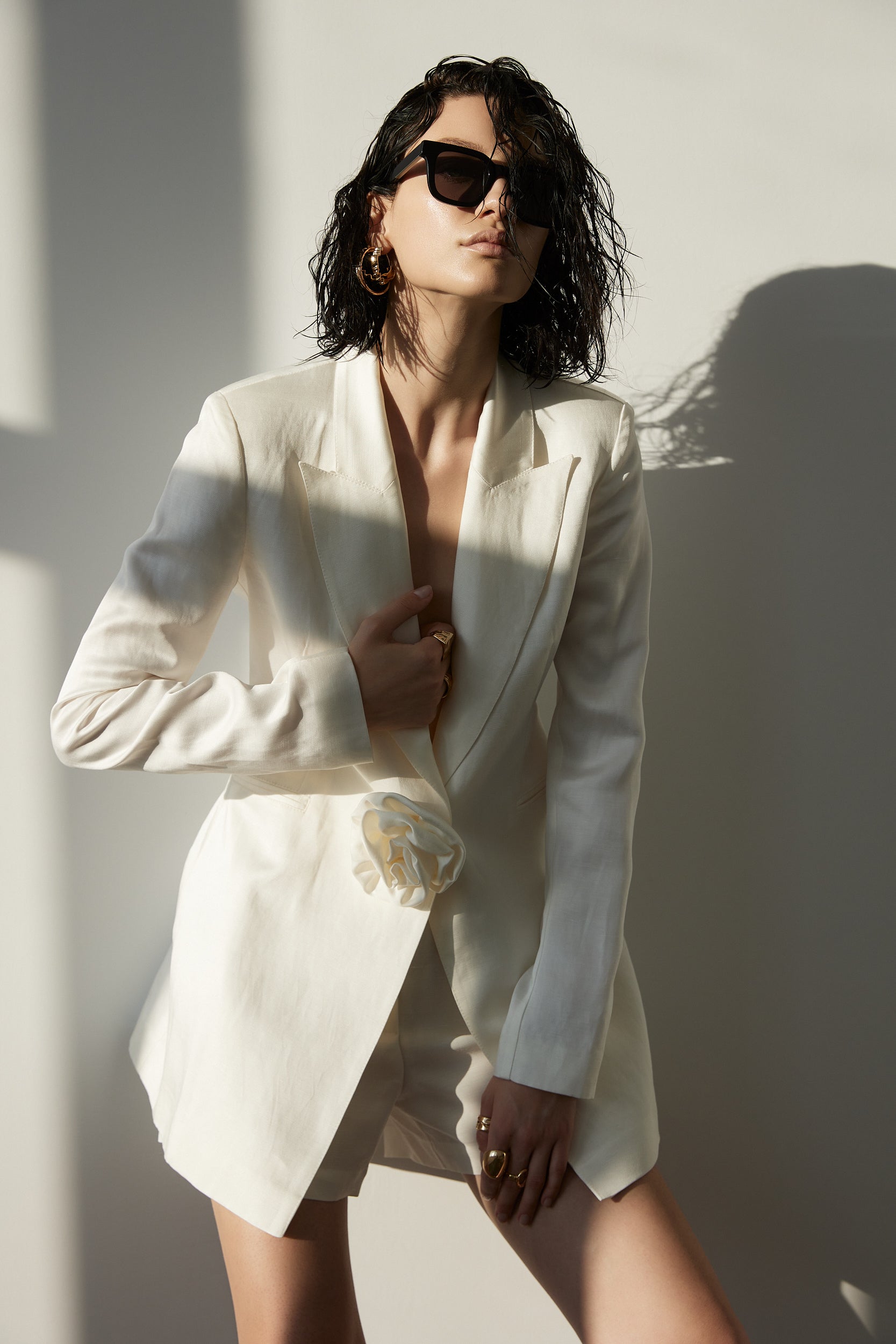 Linen shorts in white - limited edition