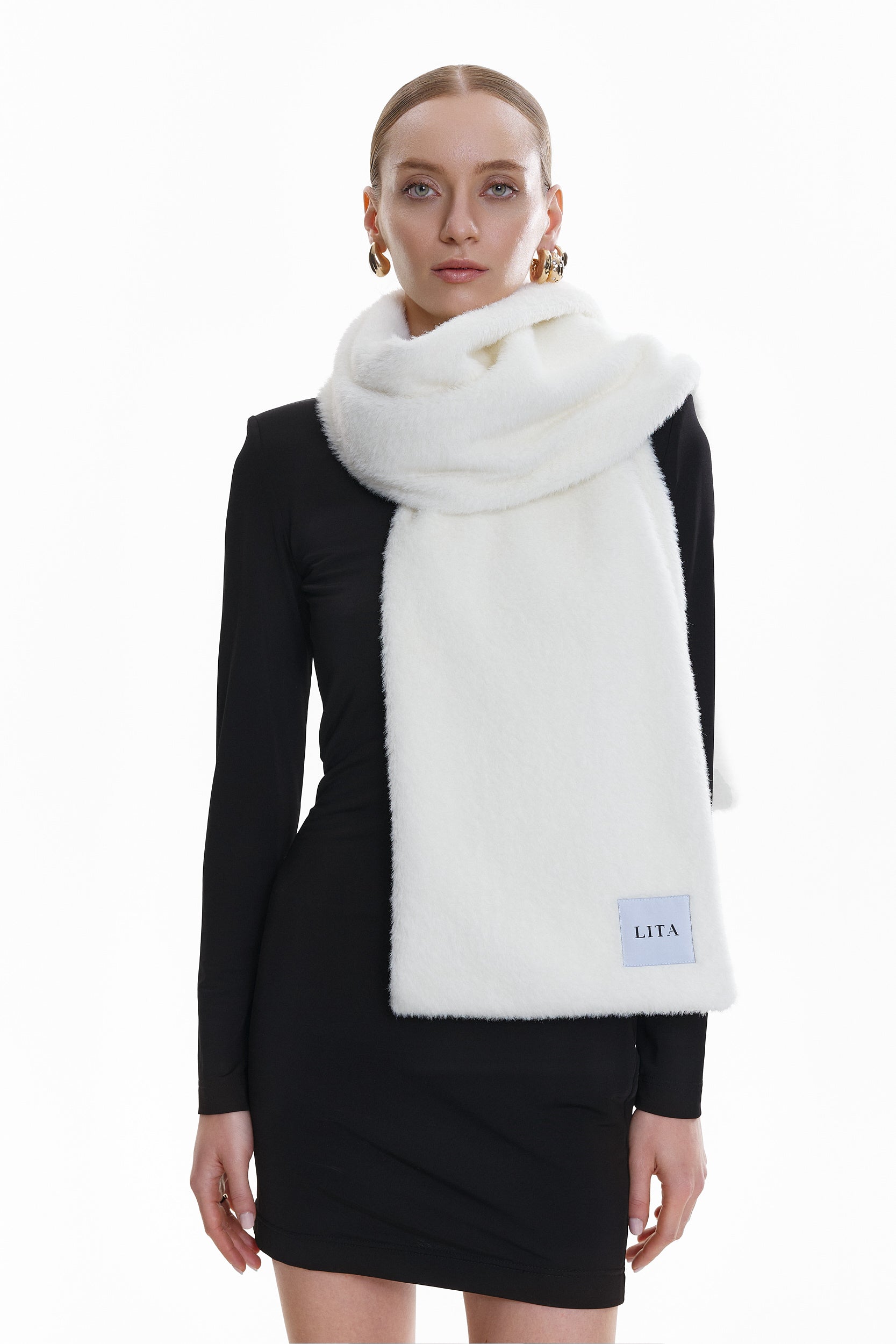 Signature Faux Fur Oversized Scarf