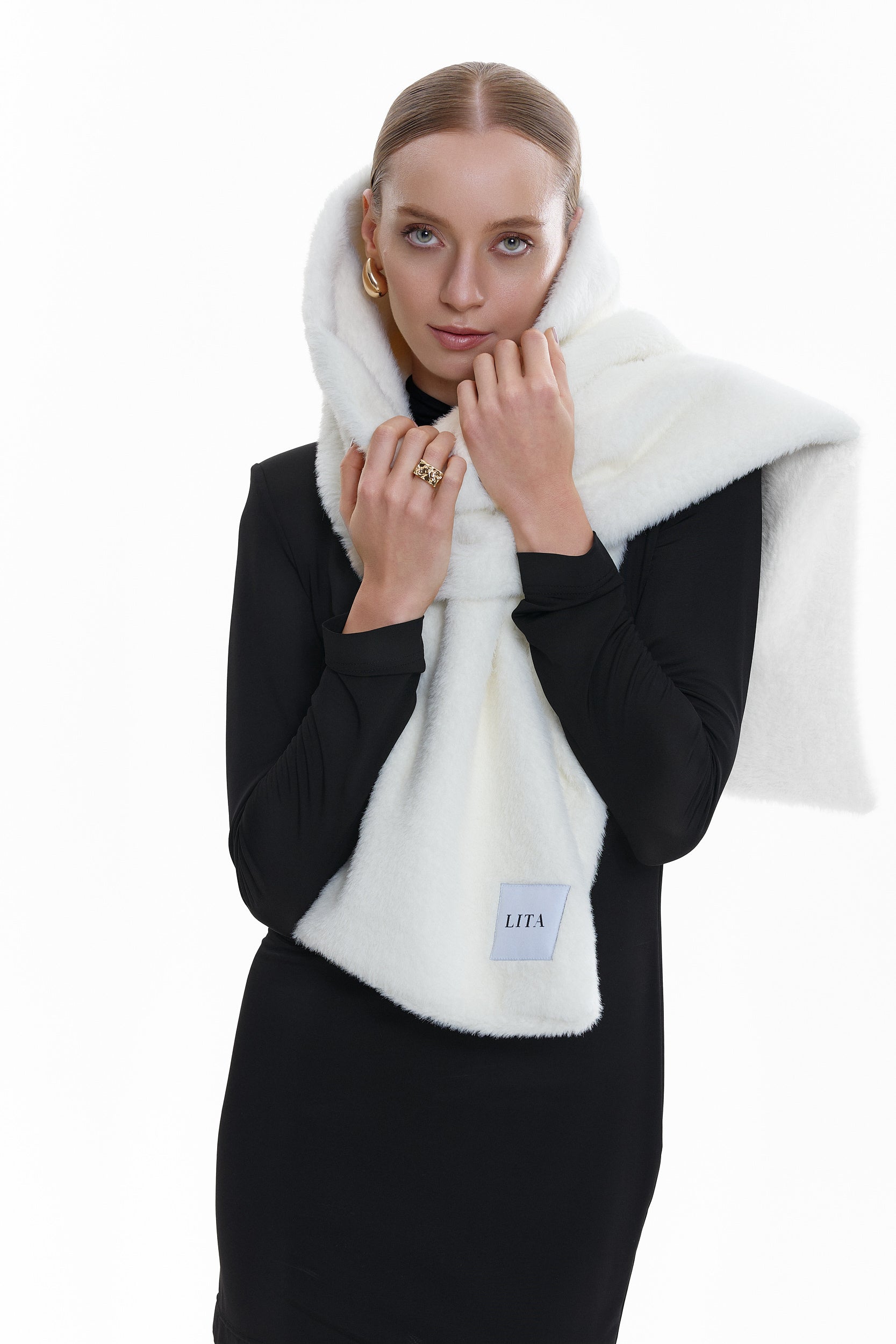Signature Faux Fur Oversized Scarf