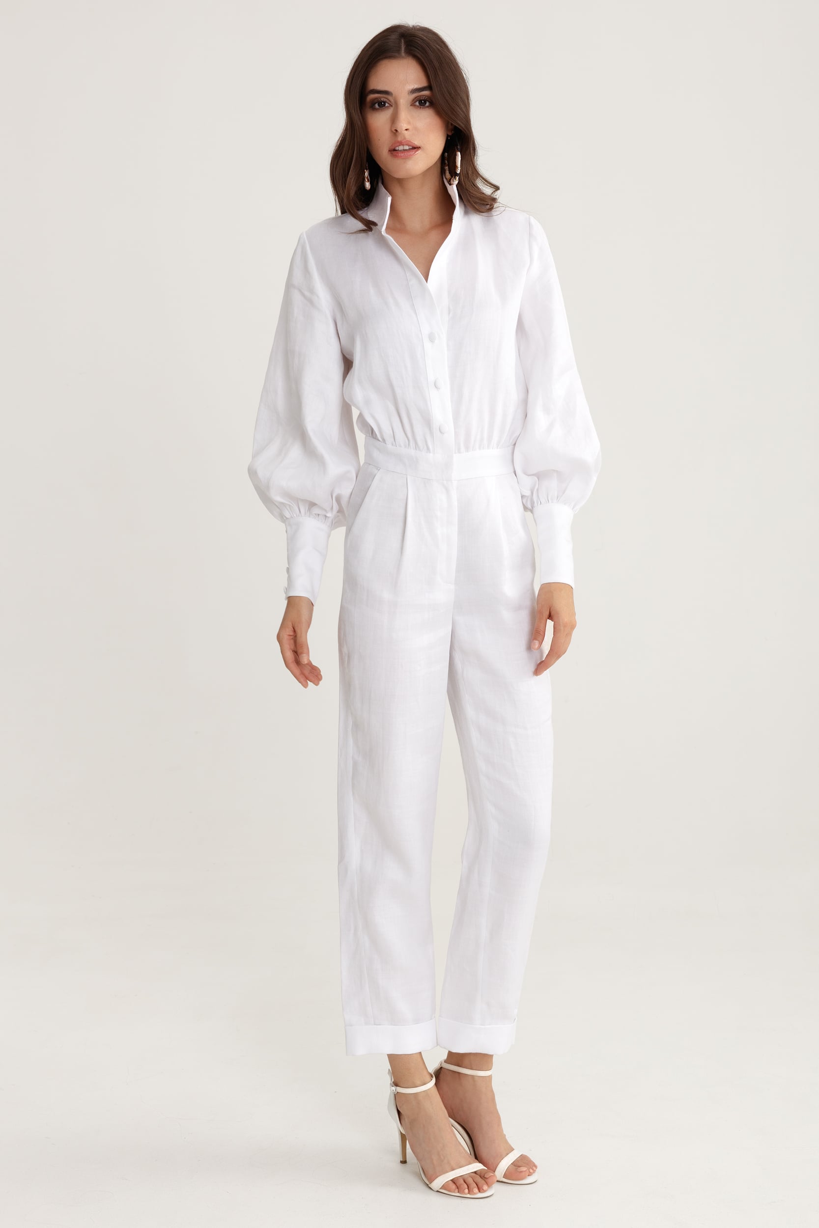 Summer breeze jumpsuit in white linen